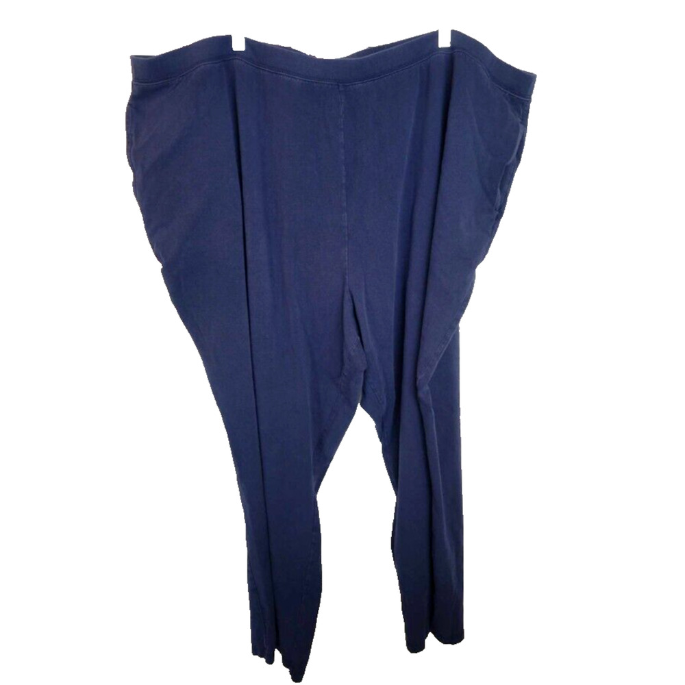 Suprema by Catherines Blue Straight Leg Pull On Cropped Pants Womans Size 4XWP